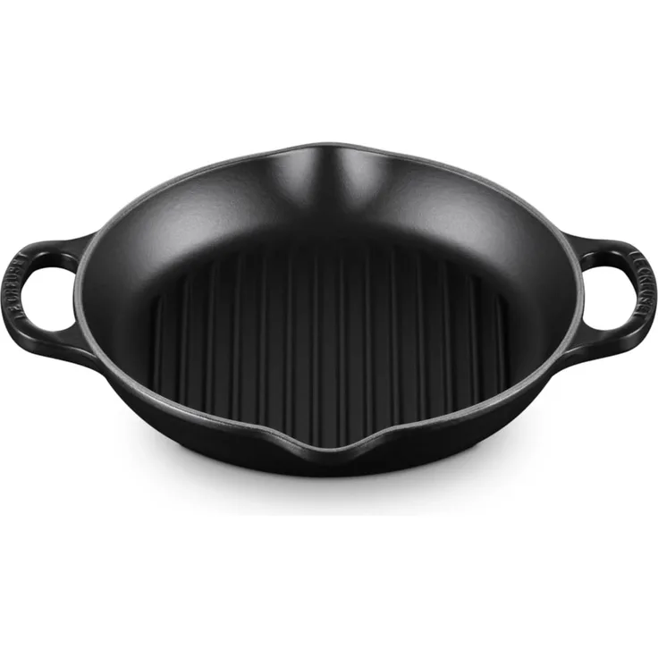 Le Creuset Signature Grillplatte rund 25 cm Schwarz - Schwarz - 25 bis 28 cm