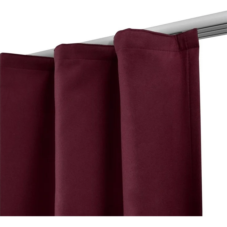Beautissu Vorhang 2er Set Thermovorhang Gardine Bordeaux Amelie TK, 140x245cm, Vorhang isolierend Kälte- & Hitzeschutz Universalband Verdunkelnd – Bild 2
