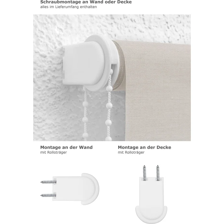 Lysel Outlet - Basisrollo Struktur Tageslicht Graubeige, (B x H) 62x175 cm in beige/graubeige – Bild 3