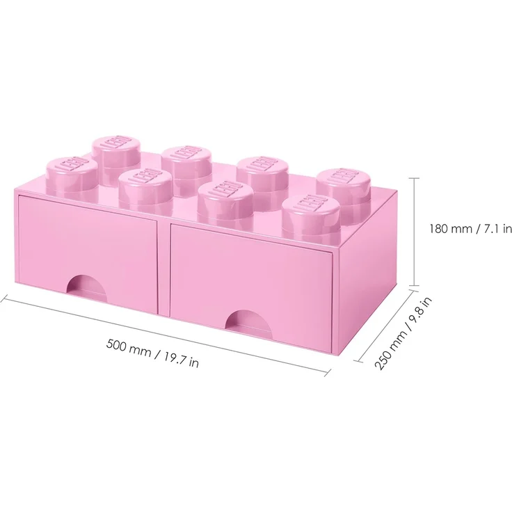Lego 'Storage Brick 8' Aufbewahrungsbox rosa mit 2 Schubladen – Bild 3