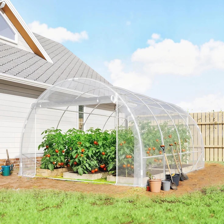 MELAYR, Polytunnel-Gewächshaus, 395 x 297 x 199 cm, Transparent – Bild 3
