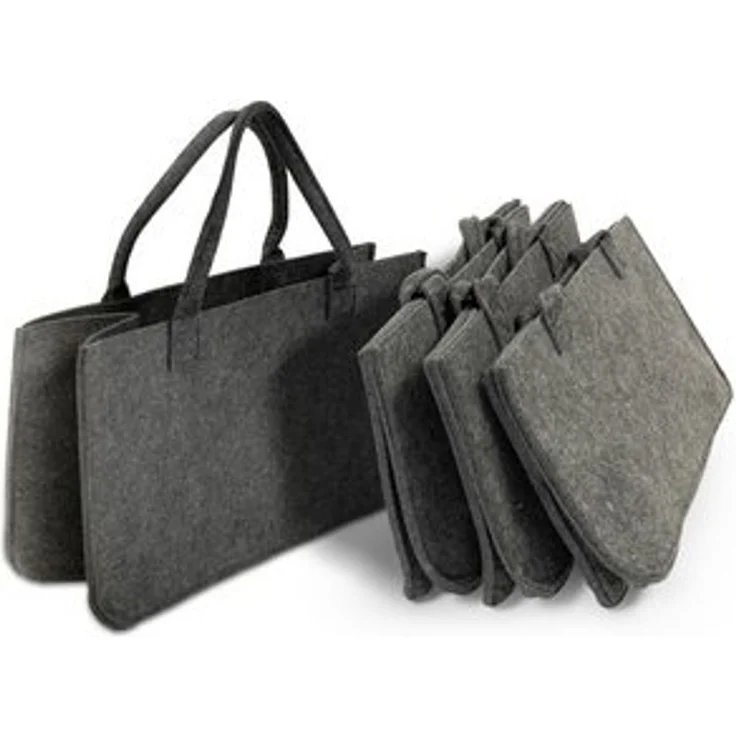 Karat Allzweckkorb Conny, Filztasche, Einkaufstasche, Kaminholztasche, Faltbar, 4er Set – Bild 6