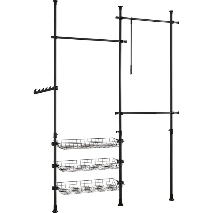 SoBuy FRG34-SCH Garderobenständer, Metall, Pulverbeschichtung, Schwarz, 62 x 200 x 85 cm – Bild 1