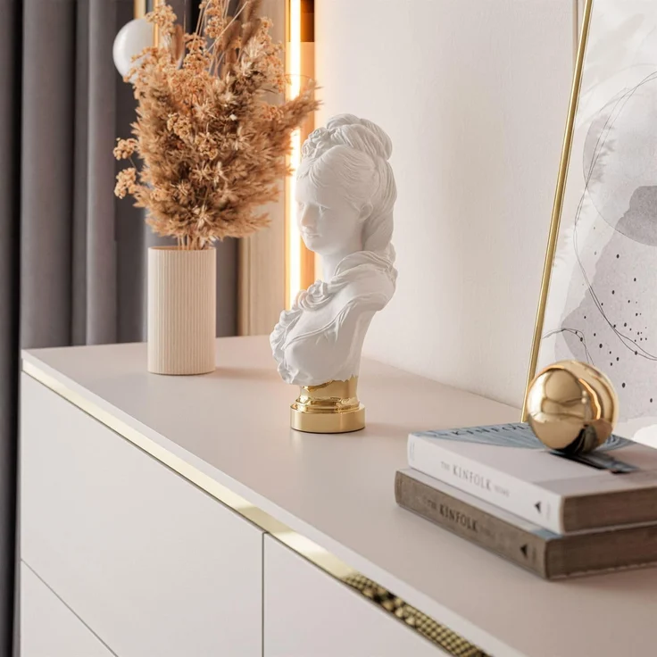 Lookway Kommode AURORA 6S in Kaschmir mit goldener Leiste, Breite: 138 cm – Bild 5