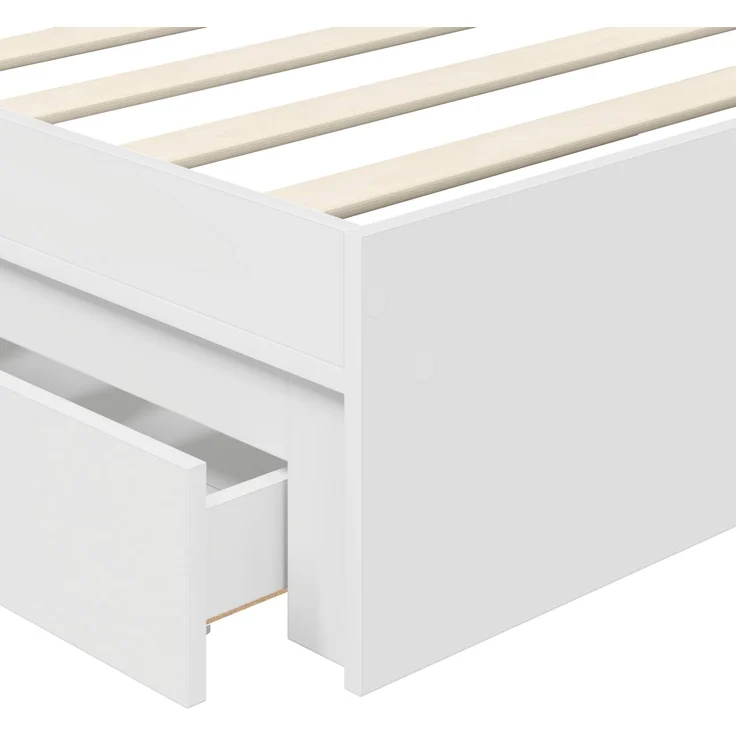 vidaXL Aufbewahrungsbett mit Kopfteil Weiß 75 x 190 cm Holzwerkstoff 3411257 – Bild 10