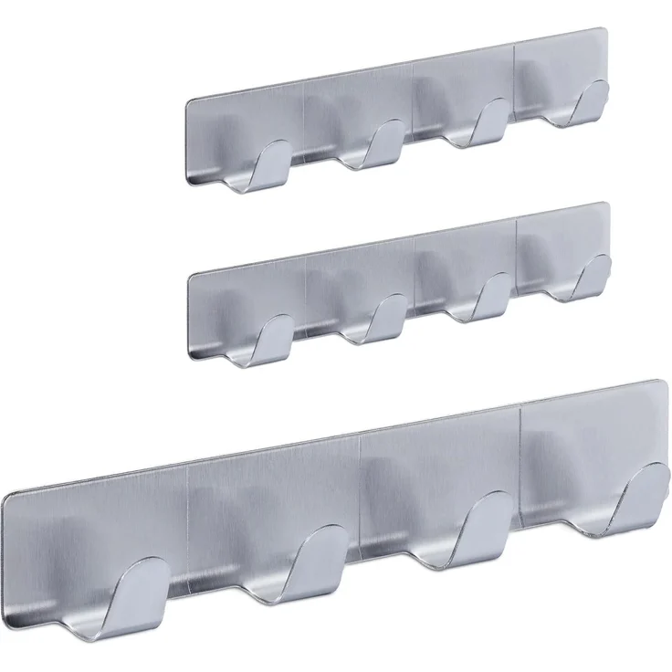 Relaxdays Hakenleiste selbstklebend 3er Set – Bild 8