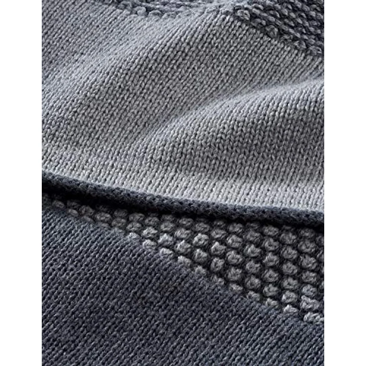 Bio Kuscheldecke für Erwachsene 100% Bio-Baumwolle (kbA) GOTS zertifiziert, Dunkelgrau Melange, 150x200 cm – Bild 4