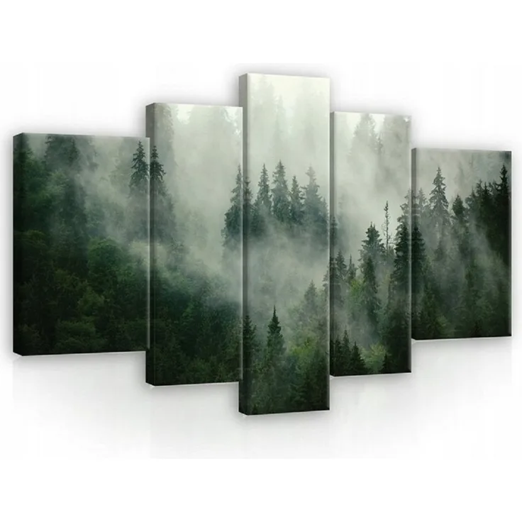 Wallarena Leinwandbild Wald Foto Natur Panorama Wohnzimmer 200×140 cm, Wald, 200 x 140 x 3 cm