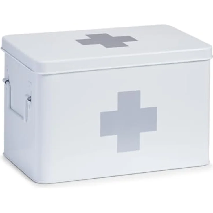 Zeller 18119 Medizin-box, Metall/L 32 x 19.5 x 20 cm, weiß – Bild 1