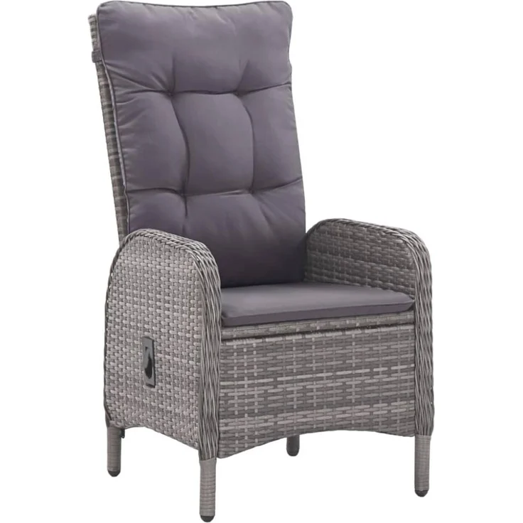 vidaXL 3-tlg. Garten-Essgruppe Poly Rattan und Glas Grau 3058522 – Bild 9