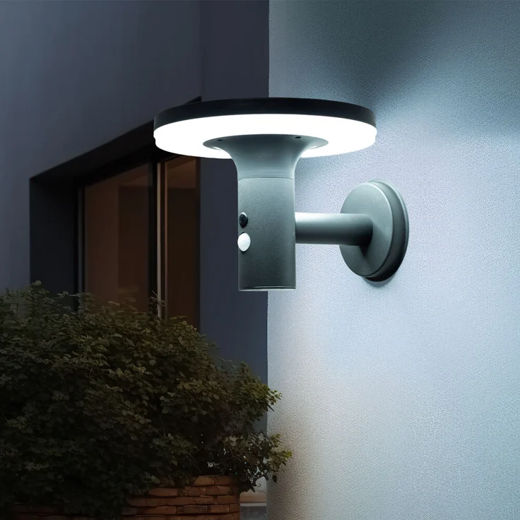 2x LED Solar Wandleuchte anthrazit, Bewegungsmelder, H 21 cm – Bild 10