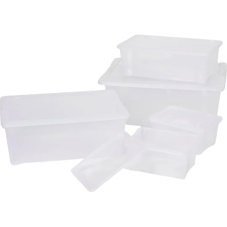 Klarsichtbox 5er-Set Stapelbox Aufbewahrungsbox Deckelbox Kunststoffbox Box neu