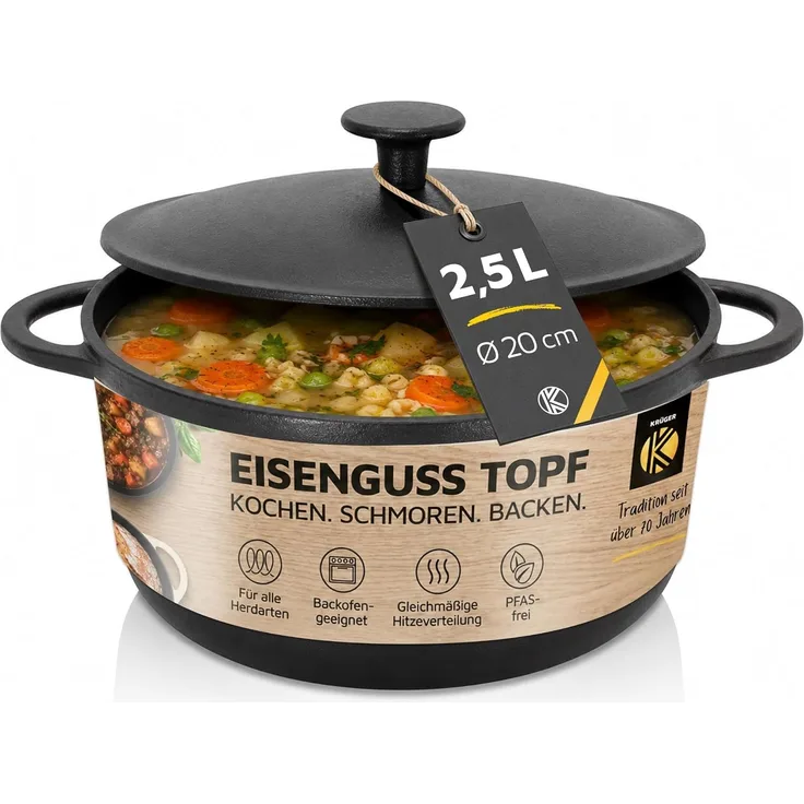 KARL KRÜGER Fleischtopf Rustica Ø20cm Gusseisen