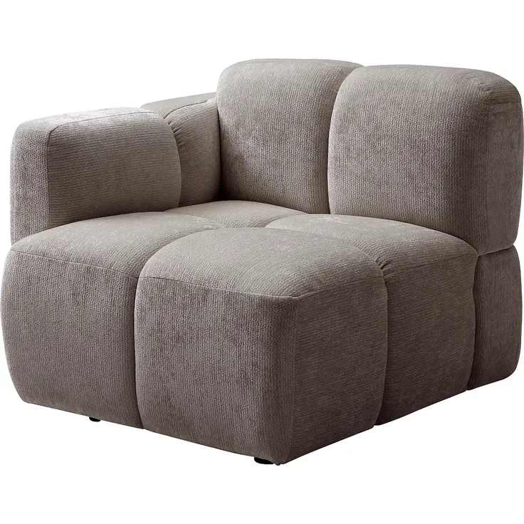 Vente-unique - CARLIVI Sofa Stoff Schokoladenbraun - B 170 cm x H 73 cm x L 288 cm – Bild 3