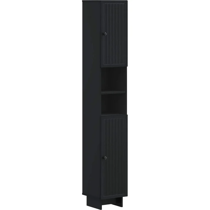 vidaXL 2-teiliges Badezimmer Schrank Set EDE Schwarz Holzwerkstoff 3417496 – Bild 4