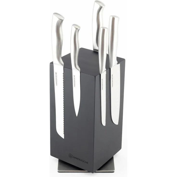 Hanseküche Magnet-Messerblock Messerblock magnetisch ohne Messer – Drehbarer Messerhalter (1tlg), Fester Stand mit Gummifüßen, 360 Grad drehbar, Starker Magnet – Bild 5