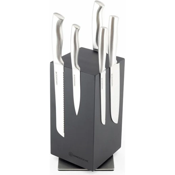 Hanseküche Magnet-Messerblock Messerblock magnetisch ohne Messer – Drehbarer Messerhalter (1tlg), Fester Stand mit Gummifüßen, 360 Grad drehbar, Starker Magnet – Bild 4