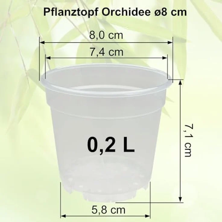 Heimwerkercenter Blumentopf MePla - 5 Stück - Pflanztopf Orchidee ø 8 cm - transparent – Bild 3