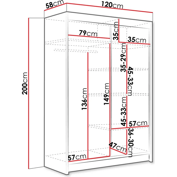 Kleiderschrank Miami II, mit RGB LED Beleuchtung, Farbe: Cashmere / Spiegel – Bild 4