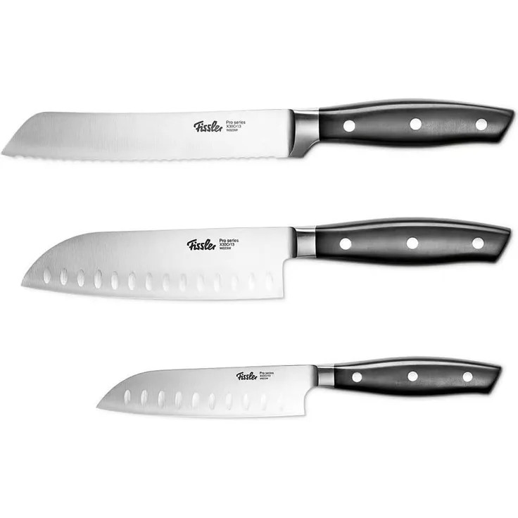 Fissler Messer-Set Profi Messer - Edelstahl Messer mit Spezialklinge, Messerset, Küchenmesser Fleischmesser, Allzweckmesser Sushi Messer