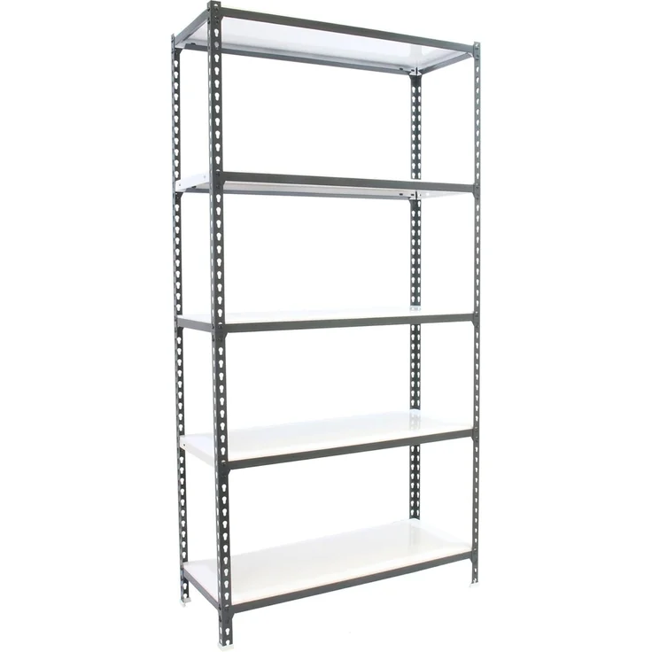Simonrack Schwerlastregal, Lagerregal, 200 x 100 x 50 cm, Metallregal, Kellerregal, Biegestelle 180 kg, 5 Fachböden, Anthrazit/Weiss - Simonclick – Bild 1