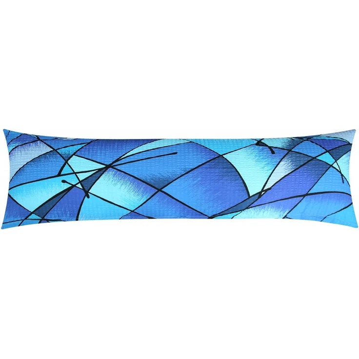Heubergshop Seitenschläferkissenbezug, (1 Stück), Seersucker 40x145 cm 100% Baumwolle Wildes Muster Blau Modern (183/2) – Bild 1