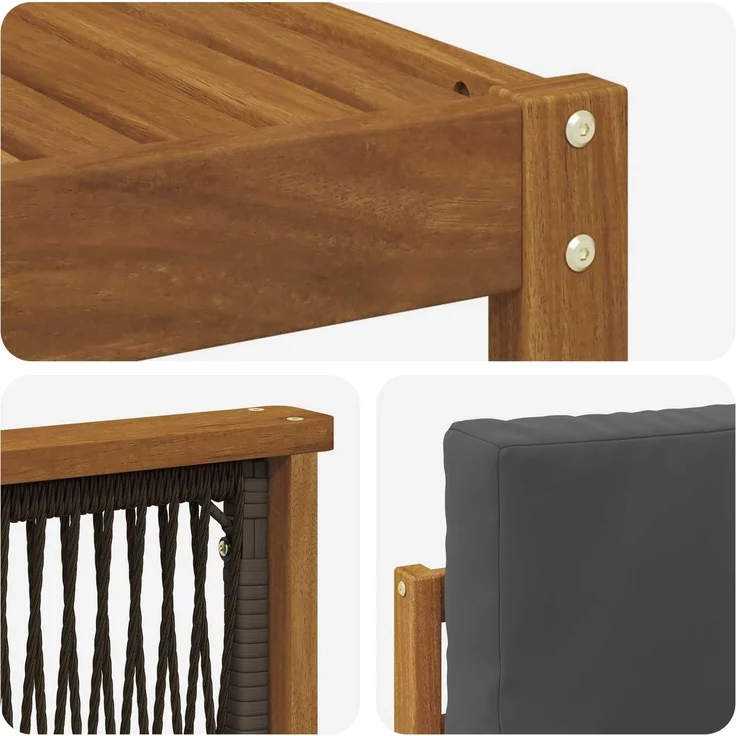 vidaXL Outdoor-Sofagarnitur 8 stk. 8-Sitzer Natur und Anthrazit 3384713 – Bild 6