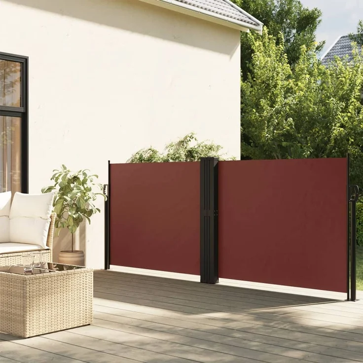 Seitenmarkise Ausziehbar, Balkon Sichtschutz Braun 140x1200 cm – Bild 1