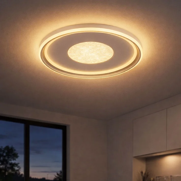 LED Deckenleuchte, 3D-Effekt, Fernbedienung, D 60 cm – Bild 1