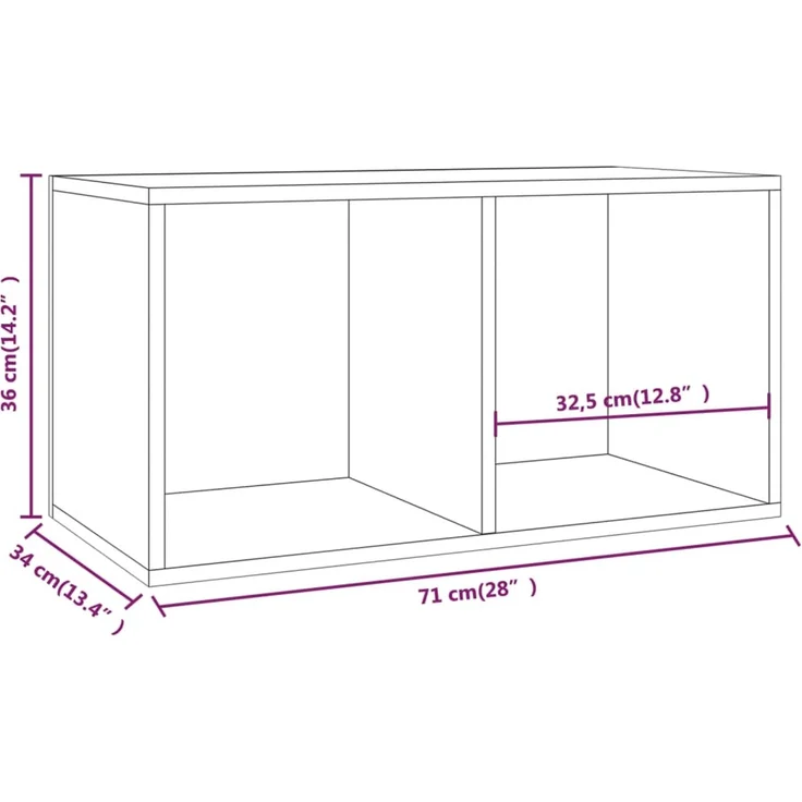 vidaXL Schallplatten-Box Grau Sonoma 71x34x36cm Holzwerkstoff 815253 – Bild 8