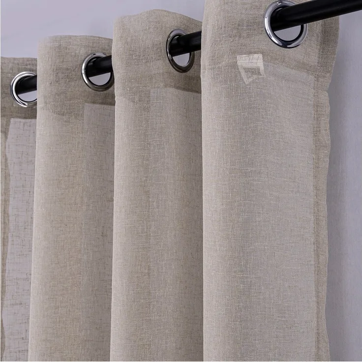 Brilliant Gardine / Transparent / Versch. Farben / 140x245cm / #9004 / Leinenstruktur, Store