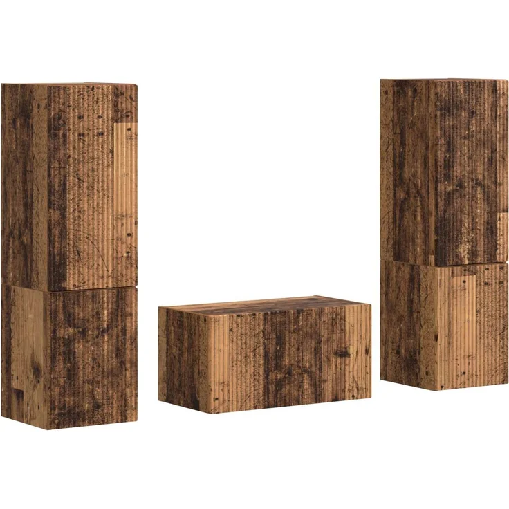 vidaXL TV-Schrankset 5 pcs Altholz Holzwerkstoff 3409103 – Bild 2