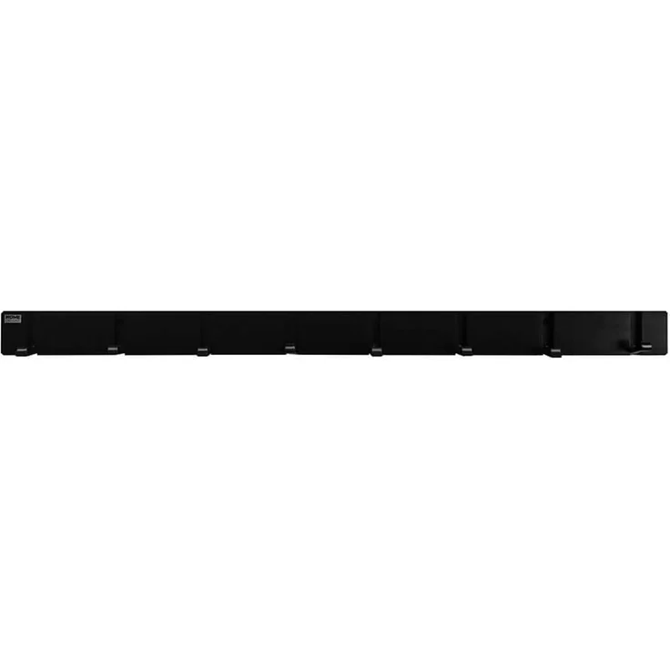 Home Deluxe Garderobenleiste HOOK - Schwarz, Bambus Holz / Zinklegierter Stahl, 2 x5,5 x82 cm – Bild 3