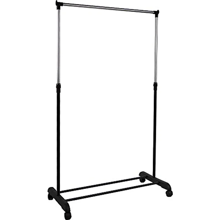 Home Vida Kleiderständer, einzelne Kleiderstange, verstellbar, Metall, silberfarben, 160.0 x 42.0 x 81.0 – Bild 4