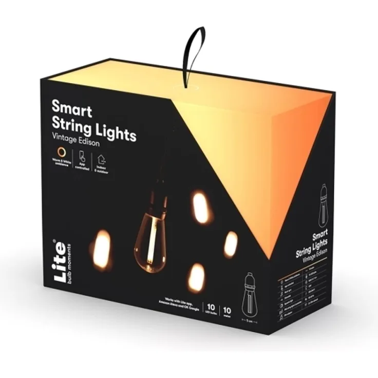 Lite Bulb Moments Smart-Light-Kette Vintage Edison – weiß