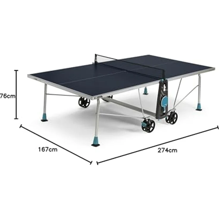 Cornilleau Outdoor Tischtennisplatte 200X, Wetterfeste Freizeitplatte mit SoftMat-Oberfläche, Blau – Bild 10