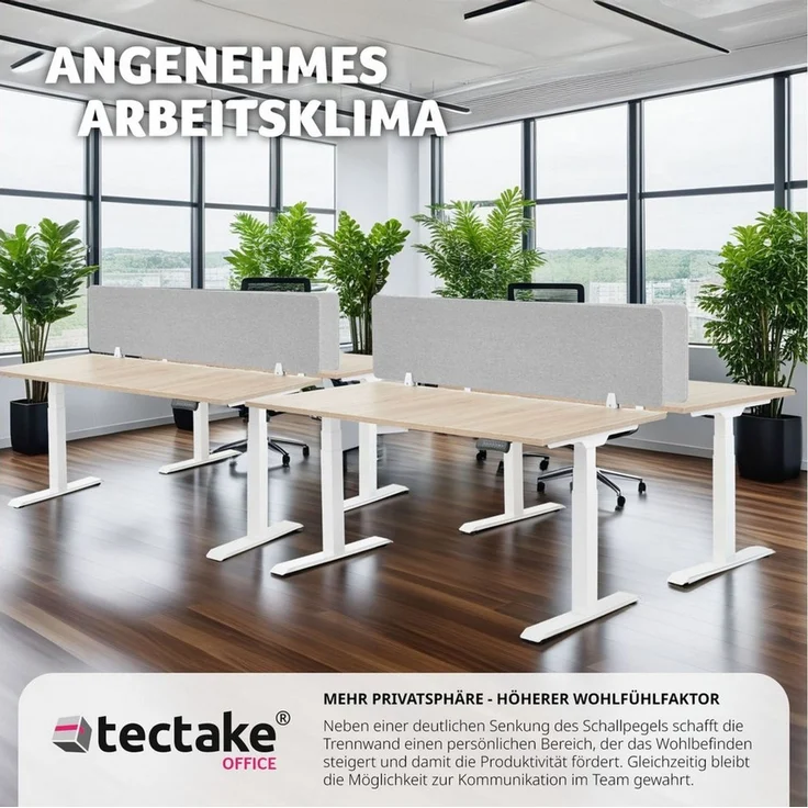 tectake Raumteiler Schreibtisch Trennwand, in 2 Größen – Bild 2