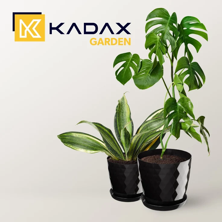 KADAX Blumentopf Blumentopf Kunststoffabdeckung mit Ständer 30 cm Schwarz – Bild 6