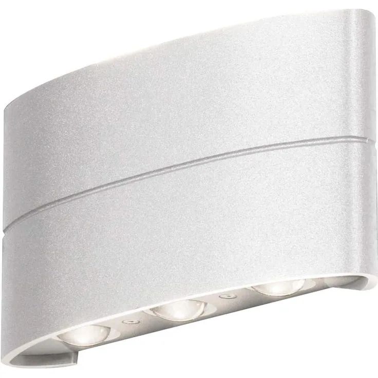 Moderne LED Außenwandleuchte CHIERI aus ALU in weiß Up and Down Light 18,5x9,5cm