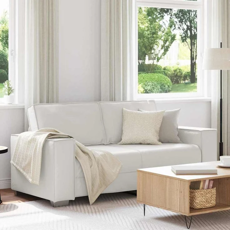 vidaXL Zweisitzer-Sofa Weiß 180 cm Kunstleder 4105057 – Bild 1