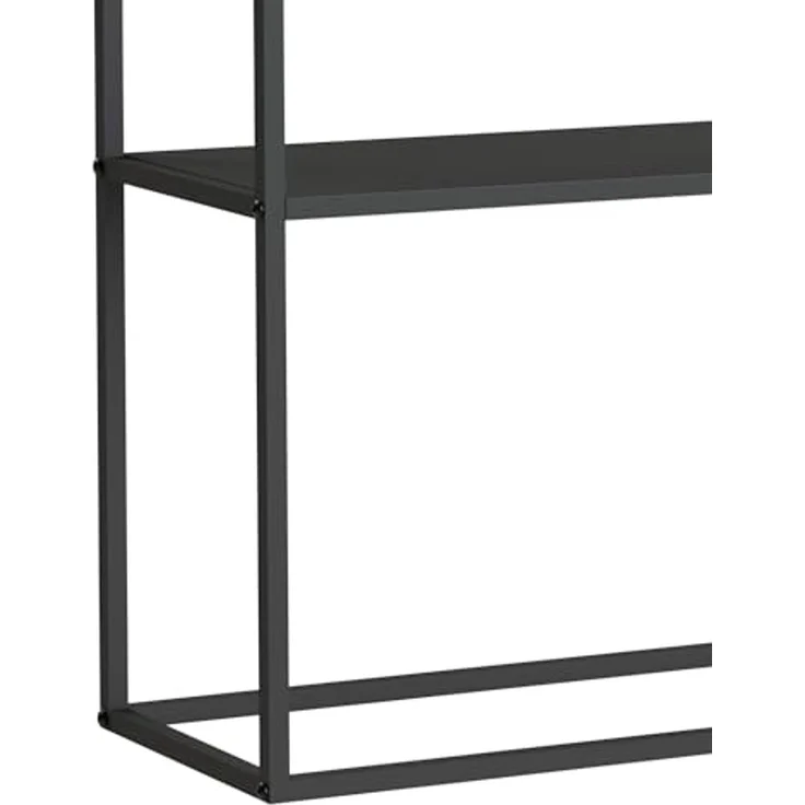 DanDiBo Konsolentisch Metall Schwarz Schmal mit 2 Ebenen Modern 80x80x25 cm Regal Stehend Standregal 96473 Metallregal mit Ablage – Bild 5