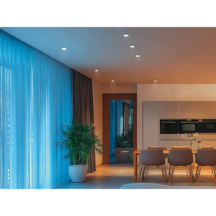 Flacher LED Einbaustrahler 230V dimmbar 3er Set Badezimmer geeignet 4000K Ø 8cm – Bild 8