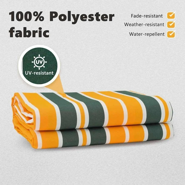 vidaXL Markisenersatzstoff Grün und Gelb 280 x 245 cm Polyester 42000642 – Bild 4