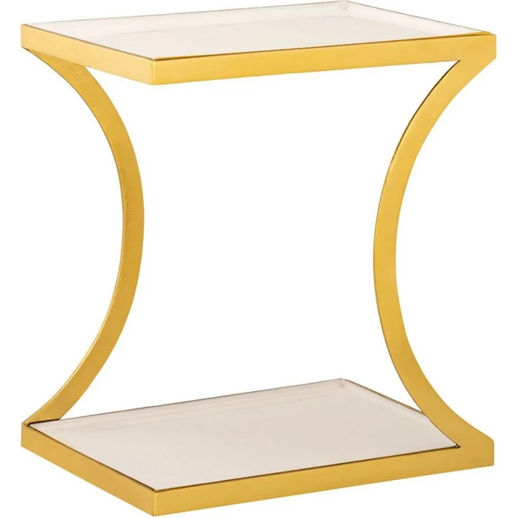 Amagohome Beistelltisch Couchtisch weiß Beistelltisch eckig 40 H 45 cm Lampentisch Sofatisch T – Bild 1