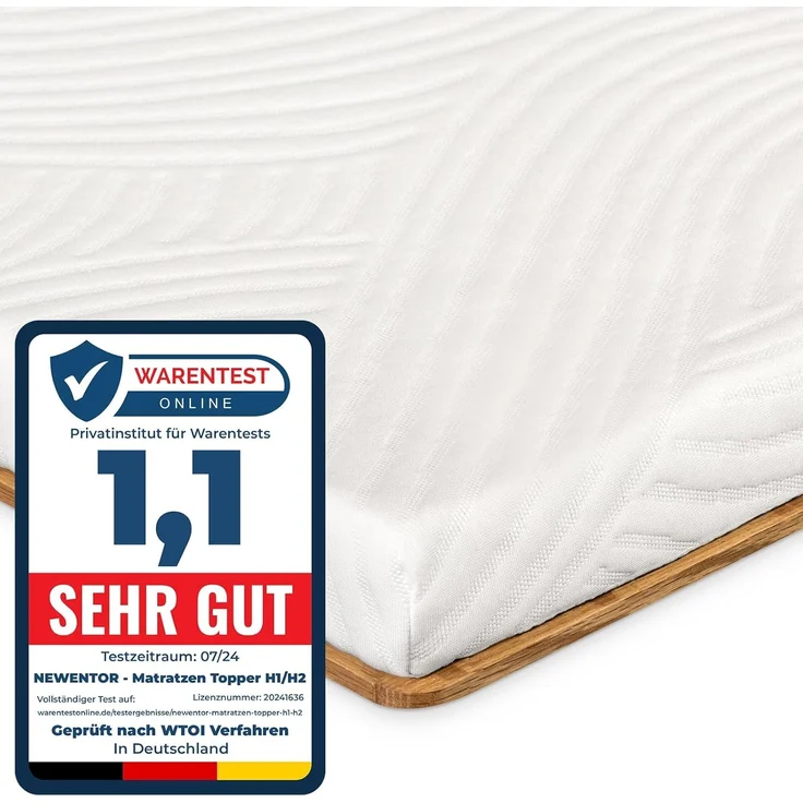 Newentor® Matratzen Topper 140x200 cm H2, Matratzentopper 140x200 Schlafsofa Bett, Mattress Topper 140x200 Boxspringbett Bezug Kaltschaum 5CM Höhe – Bild 1