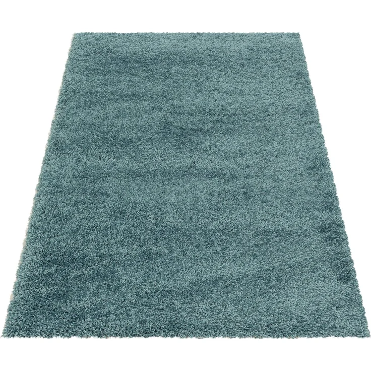 Carpetsale24 Shaggy Hochflor Teppich Wohnzimmer 120x170 cm Aqua Blau - Modern Flauschiger Teppich Extra Weich, Pflegeleicht und Einfarbig - Ideal als Teppich für Schlafzimmer, Esszimmer und Küche – Bild 2