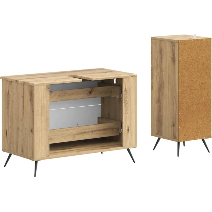 vidaXL 2-teiliges Badezimmer Schrank Set BREDA Artisan-Eiche 3417728 – Bild 5
