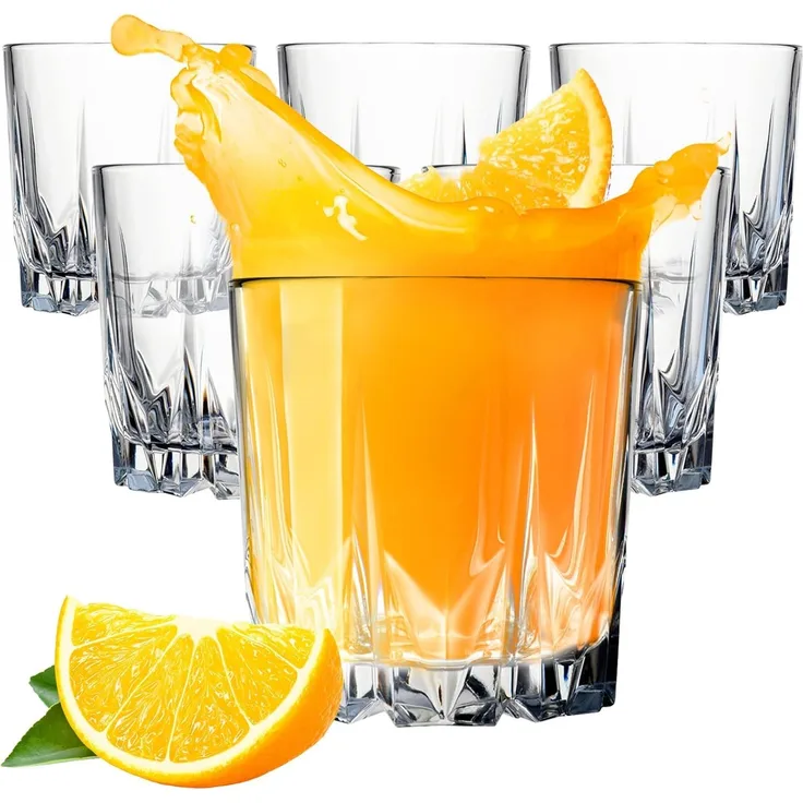 KONZEPT Gläser-Set Wassergläser Trinkgläser Set, Widerstandsfähiges Glas, 6-tlg, 6/12Set, 300ml, für Saft, Wasser, Cocktails, Gin Tonic, kalte Getränke