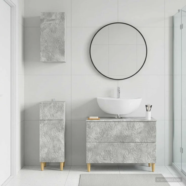 vidaXL 3-teiliges Badezimmer-Schranksystem DELFT Betongrau 3417786 – Bild 1