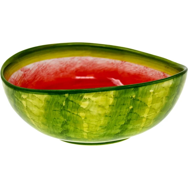 Lashuma Salatschüssel Melone, Keramik, (1-tlg), Handbemalte Obstschale rund Ø 20 cm – Bild 5